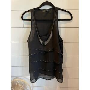 Wish Boutique Ornate Tiered Tank with Necklace,Small